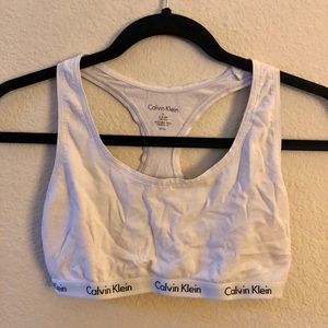 CK white sports bralette